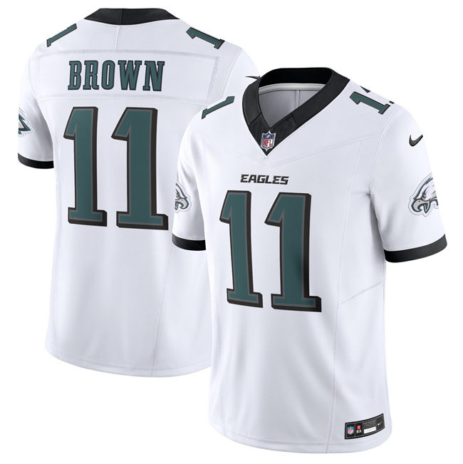Women's Philadelphia Eagles #11 A.J. Brown White New F.U.S.E. Vapor Untouchable Limited Stitched Football Jersey(Run Small)